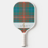 Monogram Script Name Pset Clan Wilson Tartan Pickleball Paddle (Achterkant)