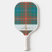 Monogram Script Name Pset Clan Wilson Tartan Pickleball Paddle (Voorkant)