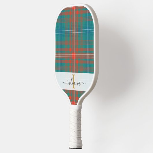 Monogram Script Name Pset Clan Wilson Tartan Pickleball Paddle (Links)