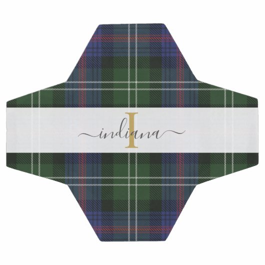 Monogram Script Name Pset Rustic Tartan Voetbal (Enkel)