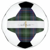 Monogram Script Name Pset Rustic Tartan Voetbal (Voorkant)