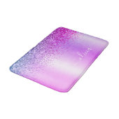 Monogram Script Paars Glitter Girly Name Badmat (Gekanteld)