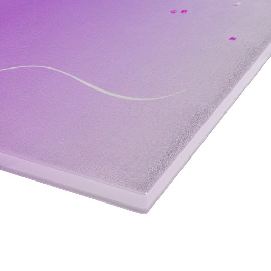 Monogram Script Paars Glitter Girly Name Snijplank (Hoek)