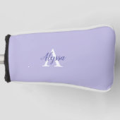 Monogram Script Paarse lavendelputter Golfheadcover (Voorkant)