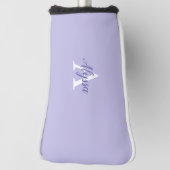 Monogram Script Paarse lavendelputter Golfheadcover (Draai 90)