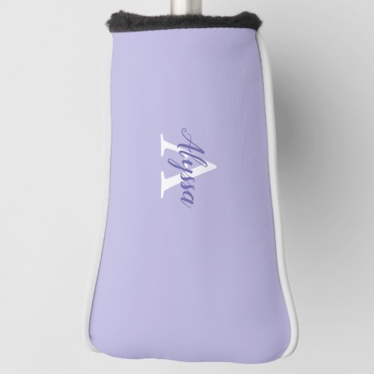 Monogram Script Paarse lavendelputter Golfheadcover (Draai 90)