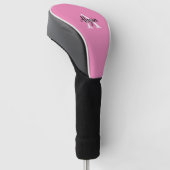 Monogram Script Pink Driver Golf Head Hoesje Golfheadcover (Schuin)