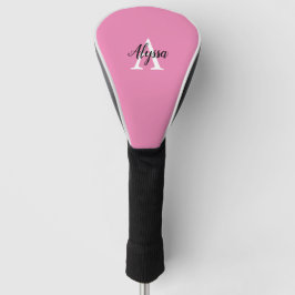Monogram Script Pink Driver Golf Head Hoesje Golfheadcover