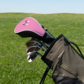 Monogram Script Pink Driver Golf Head Hoesje Golfheadcover (Insitu)