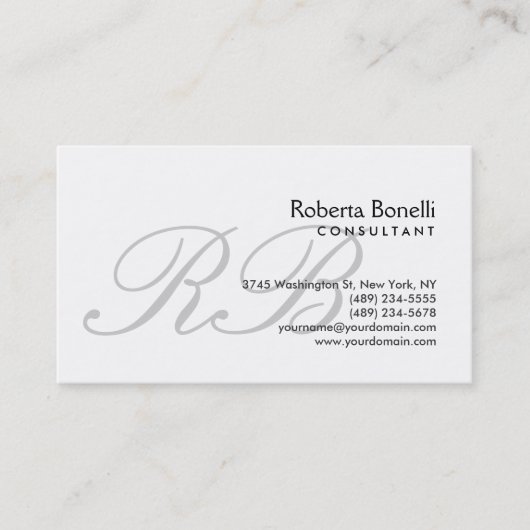 Monogram Script Professional-Visitekaartje Visitekaartje (Voorkant)