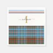 Monogram Script Pset Tartan Clan Anderson Party Servet (Voorkant)