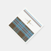 Monogram Script Pset Tartan Clan Anderson Party Servet (Hoek)