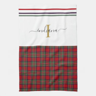 Monogram Script Pset Tartan Clan Stewart Rustic Theedoek