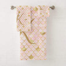 Monogram Script Roze Goud Zeemeermin Schubben