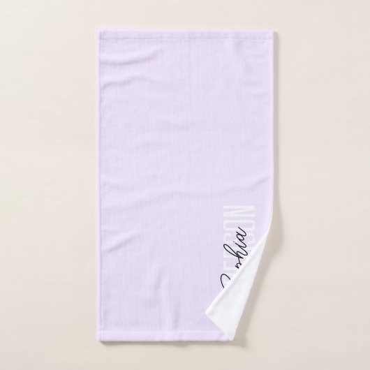Monogram Script Signature Paars Bad Handdoek (Handdoek)