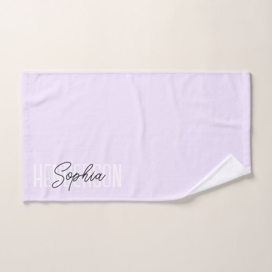 Monogram Script Signature Paars Bad Handdoek (Handdoek)