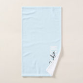 Monogram Script Signature Pastel Blue Bad Handdoek (Handdoek)