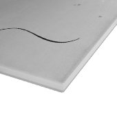 Monogram Script Silver Black Glitter Girly Name Snijplank (Hoek)