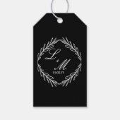 Monogram Script Tak Black Wit Trouw Cadeaulabel (Voorkant)