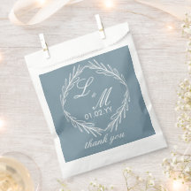 Monogram Script Tak Dusty Blue Trouw   
