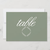 Monogram Script Tak Huwelijkstafel Sage Groen Kaart (Achterkant)