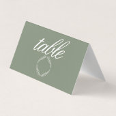 Monogram Script Takelage Sage Groene Trouwtafel Visitekaartje (Achterkant)
