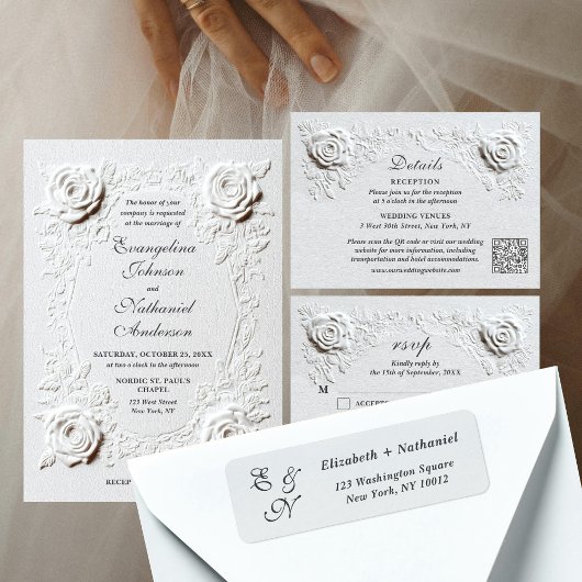 Monogram Script Tijdloos Trouw Retouradres Etiket