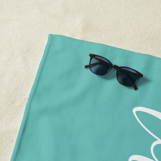 Monogram Script Turquoise Badhanddoek (In situ)