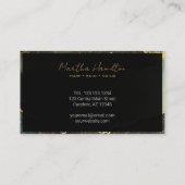 Monogram Script Typografie Zwart en Goud inkt Contactkaartje (Achterkant)