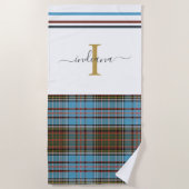 Monogram script vastgelegd Tartan Clan Anderson Ch Strandlaken (Voorkant)