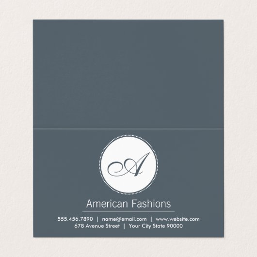 Monogram | Script Visitekaartje (Buitenkant ongevouwen)