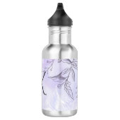 Monogram Script White Grey Paars Floral Waterfles (Rechts)