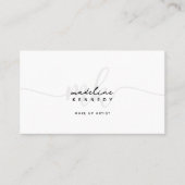 Monogram Script Zwart Wit Grijs QR-code Visitekaartje (Voorkant)