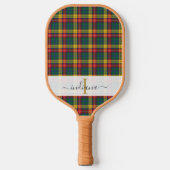 Monogram scriptnaam Pset Clan Buchanan Tartan Pickleball Paddle (Voorkant)