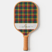 Monogram scriptnaam Pset Clan Buchanan Tartan Pickleball Paddle (Achterkant)