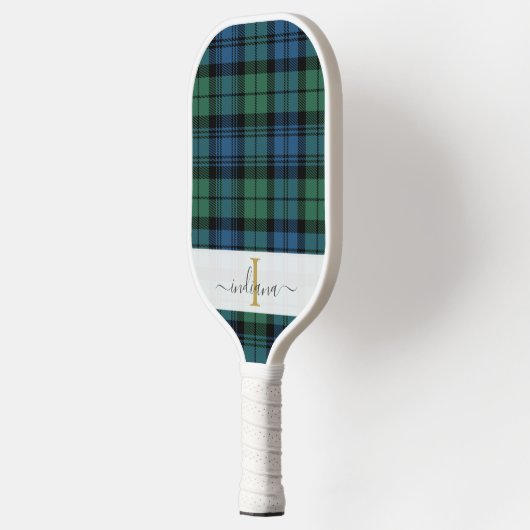 Monogram scriptnaam Pset Clan Campbell Tartan Pickleball Paddle (Links)