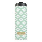 Monogram Seafoam en Gold Aztec Thermosbeker (Voorkant)
