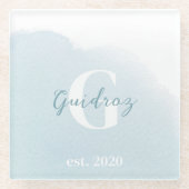 Monogram Seaglass Glas Onderzetter (Voorkant)
