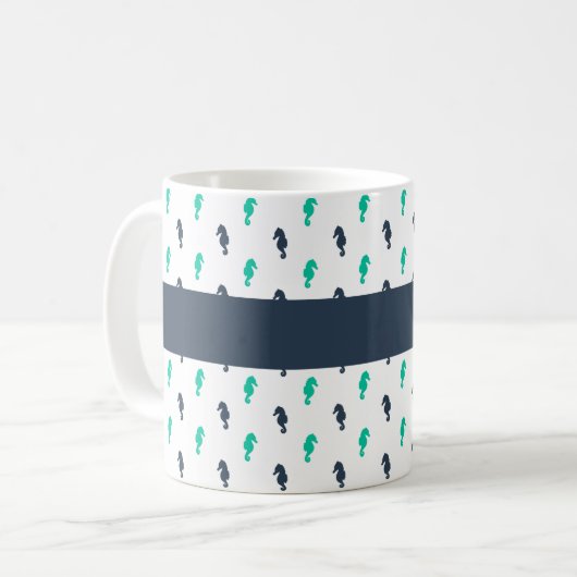 Monogram Seahorse Koffiemok (Voorkant links)