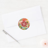 Monogram | Secret Garden Floral III Ronde Sticker (Envelop)