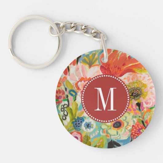 Monogram | Secret Garden Floral III Sleutelhanger (Voorkant)