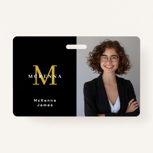 Monogram Security ID Name Tag QR-code Badge (Voorkant)