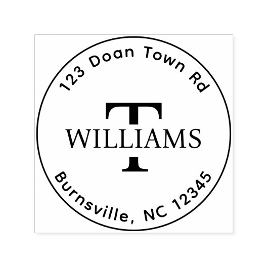 Monogram Self-Inking Return Address Rubber Stamp Zelfinktende Stempel (Design)