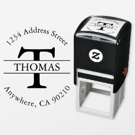Monogram Self-Inking Return Address Rubber Stamp Zelfinktende Stempel