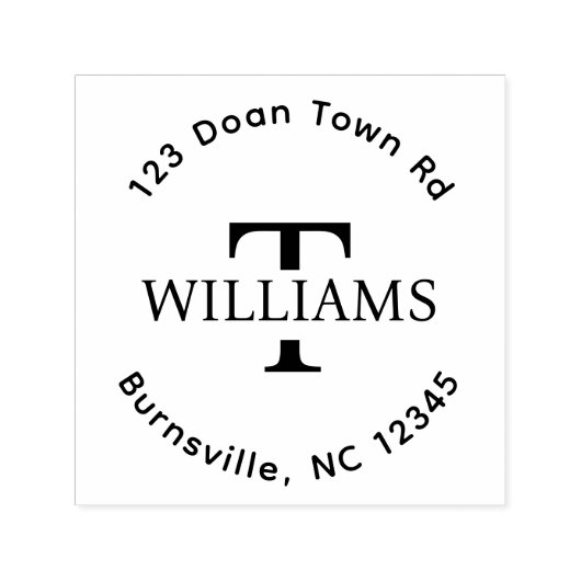 Monogram Self-Inking Return Address Rubber Stamp Zelfinktende Stempel (Design)