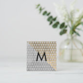 Monogram Sepia Grey Color Blocks | Geometrische tr Vierkante Visitekaartje (Staand voorkant)