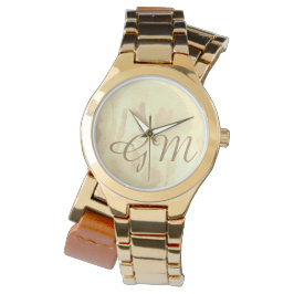 Monogram Sepia Waterverf Dames Horloge
