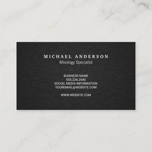 Monogram Serif | Bartender Visitekaartje (Achterkant)