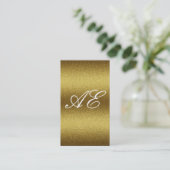 Monogram Serif Corporate Minimal Gold Glitter Visitekaartje (Staand voorkant)