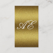 Monogram Serif Corporate Minimal Gold Glitter Visitekaartje (Voorkant)